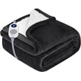 Warmrest Electric Heated Blanket 50" x 60", Fleece Heated Throw Blanket Super Cozy, with 6