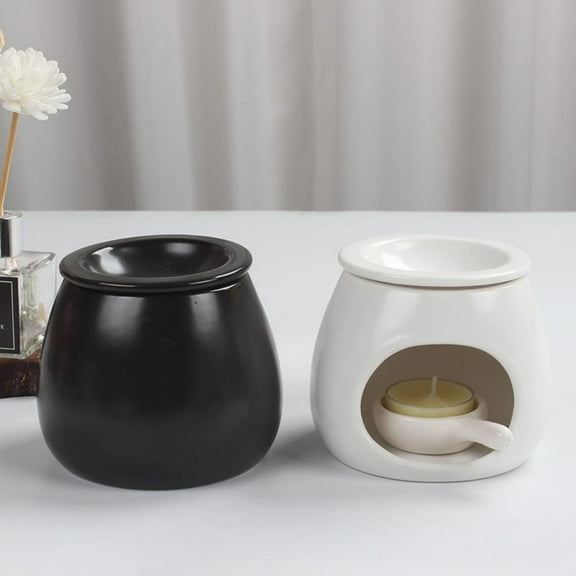Warmself Ceramic Essential Oil Burner Tealight Candle Holder Decorative Aroma Diffuser Minimalist Design White
