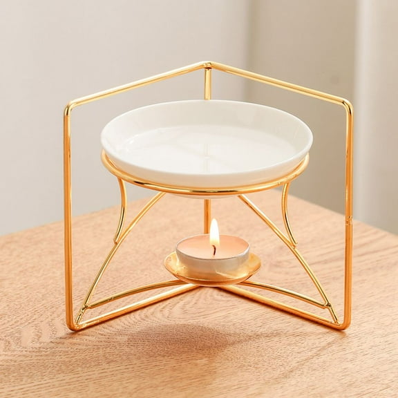 Warmself Delicate Romantic Book Shape Metal Tealight Candle Holder Oil Tart Burner Aroma Diffuser Furnace Home Decoration-Gold