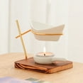 thumbnail image 1 of Warmself Delicate Romantic Ceramics Tealight Candle Holder Oil Tart Burner Aroma Diffuser Furnace Home Decoration Golden Ship, 1 of 5