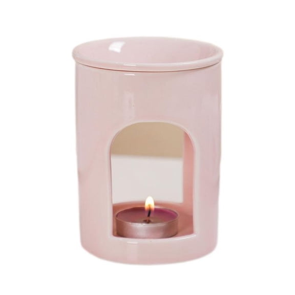 Warmself Delicate Romantic Metal Tealight Candle Holder Oil Tart Burner Aroma Diffuser Furnace Home Decoration Simple Pink
