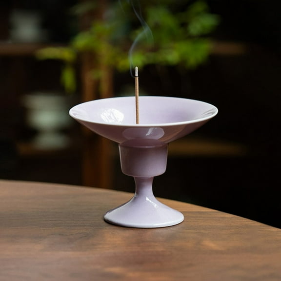 Warmself Incense Holder Modern Minimalist Circular Incense Stick Burner for Cones or Sticks for Yoga & Meditation, Enhance Atmosphere,Ceramic Ash Catcher Purple-1