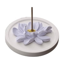 Warmself Incense Holder Modern Minimalist Circular Incense Stick Burner for Cones or Sticks for Yoga & Meditation, Enhance Atmosphere,Ceramic Ash Catcher Purple Lotus