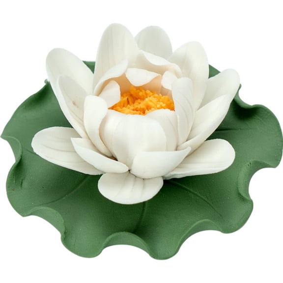 Warmself Incense Holder Modern Minimalist Circular Incense Stick Burner for Cones or Sticks for Yoga & Meditation, Enhance Atmosphere,Ceramic Ash Catcher Water Lily