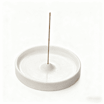 Warmself Incense Holder Modern Minimalist Circular Incense Stick Burner for Cones or Sticks for Yoga & Meditation, Enhance Atmosphere,Ceramic Ash Catcher White