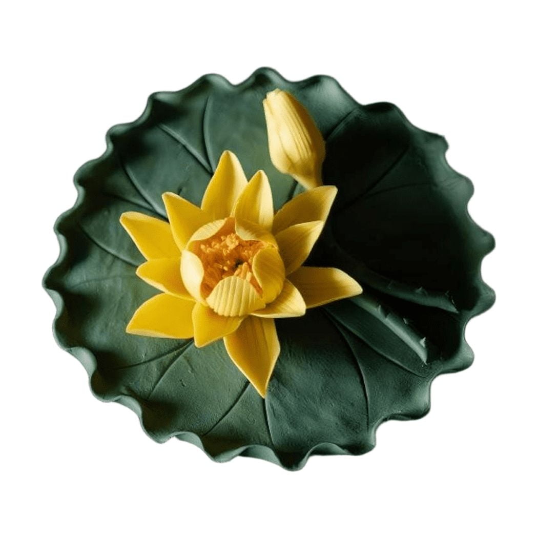 Warmself Incense Holder Modern Minimalist Circular Incense Stick Burner for Cones or Sticks for Yoga & Meditation, Enhance Atmosphere,Ceramic Ash Catcher Yellow Lotus