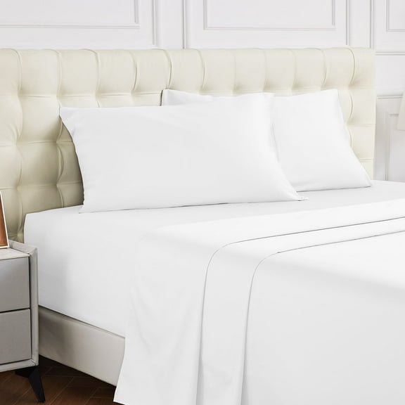Warmstar 100% Cotton Twin Flat Sheet Only,600 Thread Count Sateen Soft Breathable Durable Twin Size Flat Bed Sheet 1 Pcs,White.