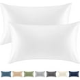 thumbnail image 1 of Warmstar 100% Organic Cotton White Pillow Cases Set of 2, Pillow Cases Queen Size Satin Weave Soft Hypoallergenic GOTS Certified Pillowcases Breathable Envelope Pillowcass,20x30 Inches, 1 of 7