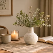 Warmstar Ceramic Flower Vase Home Decor - Small Farmhouse Table Vases Rustic Vintage Living Room Kitchen Bedroom Decorations for House Book Shelf Office Coffee Desk Dining Fireplace 6" Retro