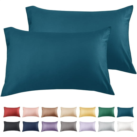 Warmstar 100% Cotton Pillow Cases Queen Size Set of 2, 600 Thread Count Pillowcases 20x30 Inches, Soft Long Staple Cotton Pillowcases Breathable with Envelope Closure,Teal