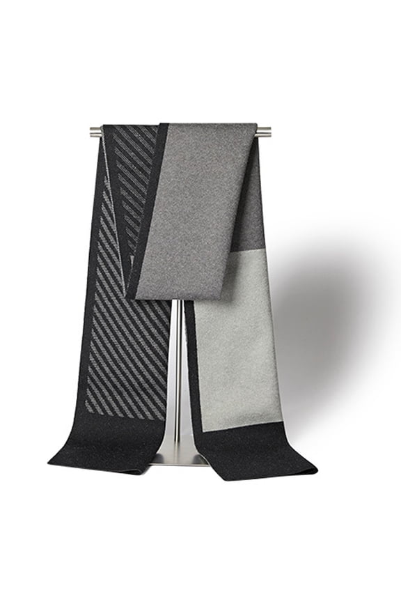Warmth-Enhanced Winter Scarf;Versatile Styling Men's Plaid & Stripe Scarf;Fashionable Business Accessories - Men's Muffler; Quality Checked Wool Scarf