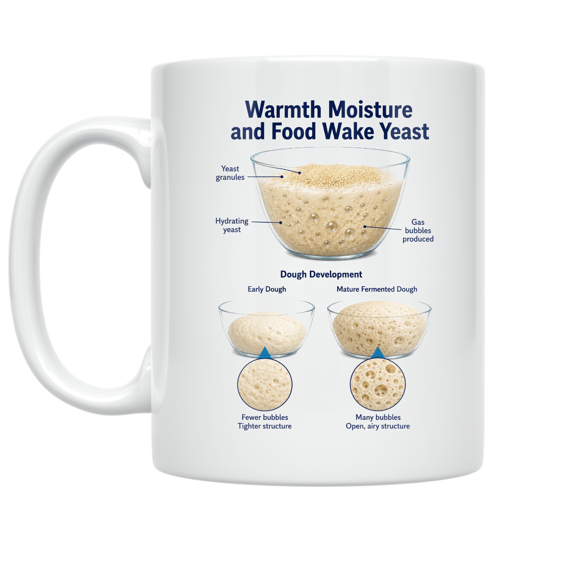 Warmth Moisture and Food Wake Yeast - Home Baker - 11 oz Ceramic Coffee Mug