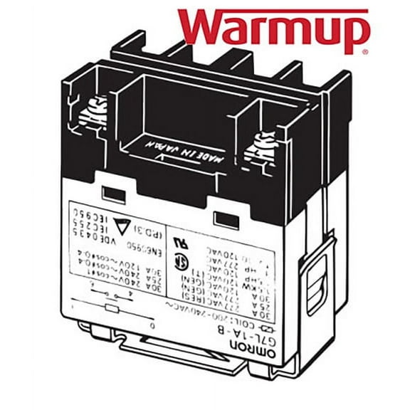 Warmup Relay-25 - WSC-1116 - RL-240V25A - 25A-240V relay - increase the load switching capacity of thermostats