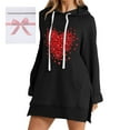 thumbnail image 1 of The Warmy Oversized Hoodie Dress For Women Casual Drawstring Long Sweatshirt With Pocket Fashion Split Hem Long Sleeve Dress for Women plus Size Casual plus Size Summer Maxi Dresses Mesh Sleeve, 1 of 6