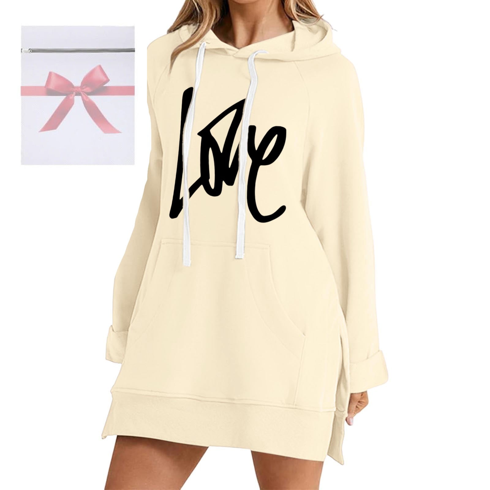 warmy hoodie dress Women's Made of premium soft cotton blend Women's Hoodie Dress - Casual