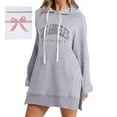 thumbnail image 1 of The Warmy Oversized Hoodie Dress For Women Casual Drawstring Long Sweatshirt With Pocket Fashion Split Hem Long Sleeve Mesh Sleeve Dresses for Women Women plus Size Sweater Dresses Formal Midi Dress, 1 of 6