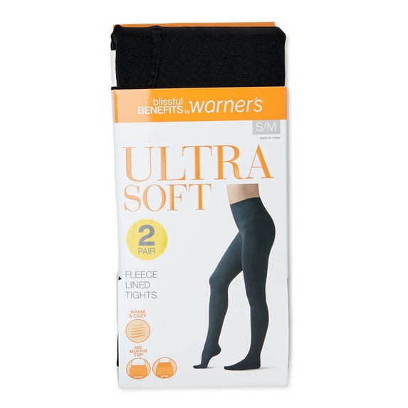Warnaco Women's Fleece Lined Tights, 2-Pack