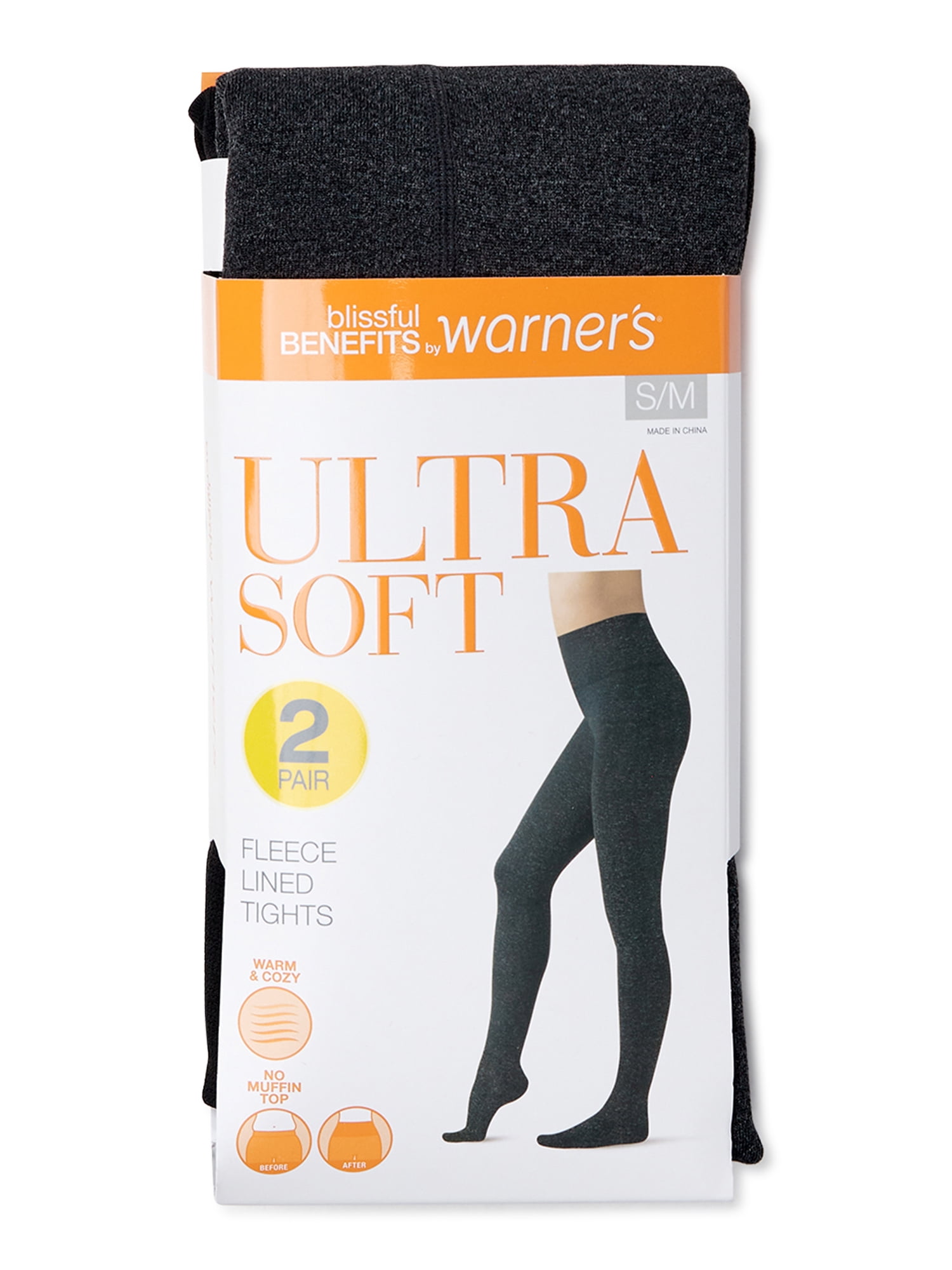 Warnaco Women's Fleece Lined Tights, 2-Pack
