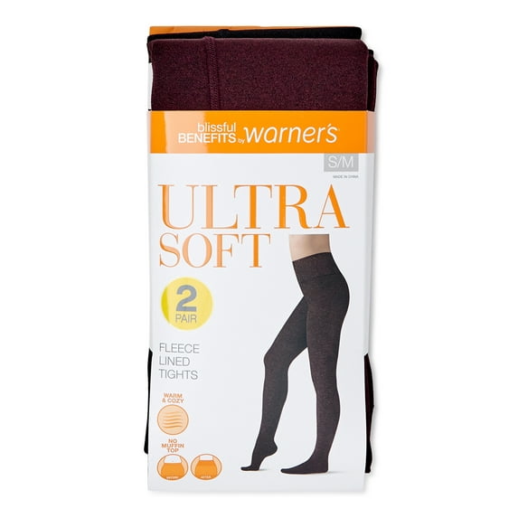 Warnaco Women's Fleece Lined Tights, 2-Pack