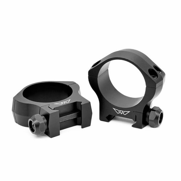Warne 7220M Mountain Tech Ring Set 34mm Diam Low 7075 T6 Aluminum Black Hardcoat Anodized