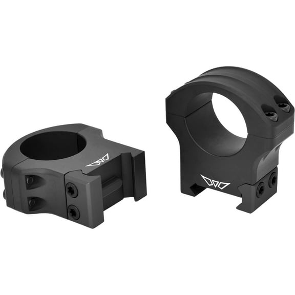 Warne Hyperlite Rings, Matte Black, 1in, Low