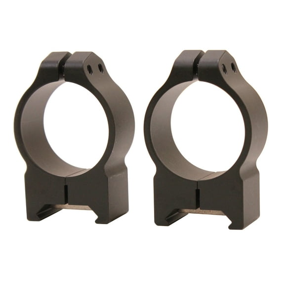 Warne Maxima 30mm Fixed Scope Rings Medium Steel Rings, Matte Black - 214M