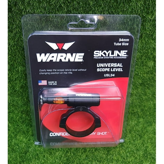 Warne USL34 Universal Scope Level Bubble Level Aluminum Black 34mm Diameter