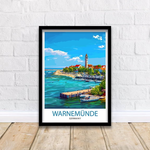 Warnemunde Germany Travel Print Wall Decor Wall Art Warnemunde Wall Hanging Home Décor Warnemunde Gift Art Lovers German Art Lover