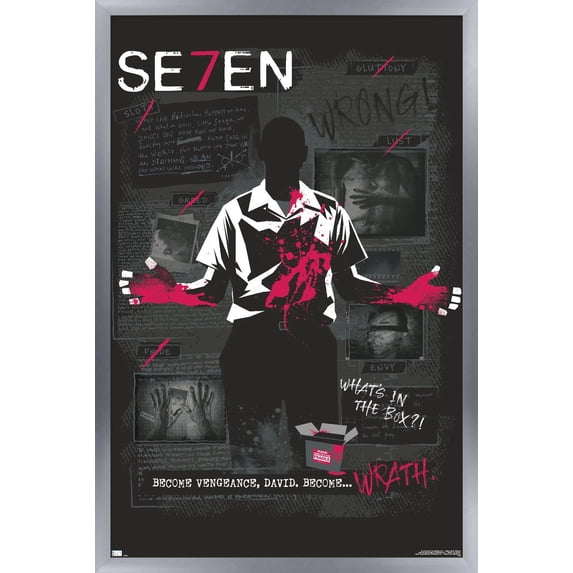 Warner 100th Anniversary: Art of 100th - Seven Wall Poster, 14.725" x 22.375" Framed