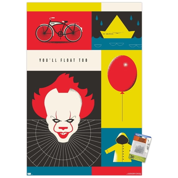 Warner 100th Anniversary - IT Wall Poster with Pushpins, 22.375" x 34"