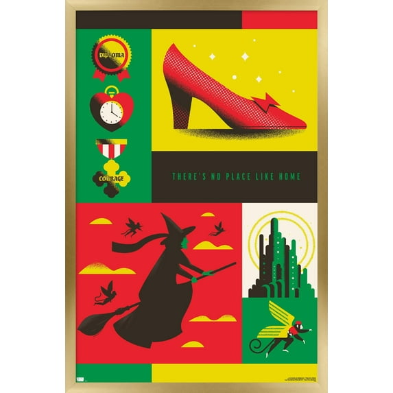 Warner 100th Anniversary - The Wizard of Oz Wall Poster, 14.725" x 22.375" Framed