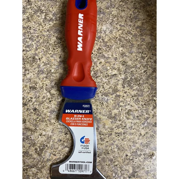Warner 5-In-1 Glazier Knife #10971 Red Handle Ll