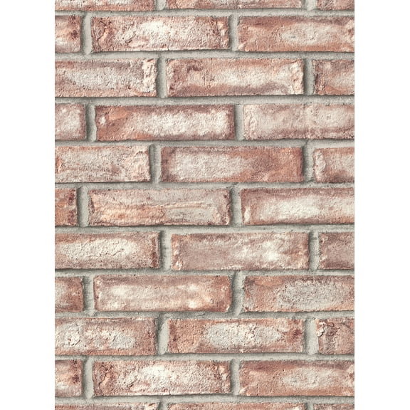 Warner Appleton Maroon Faux Weathered Brick Wallpaper, 27-in by 27-ft, 60.8 sq. ft