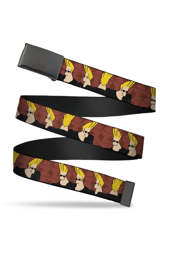 Adjustable Belt, Clamp Buckle, Cut-to-Fit, Johnny Bravo Pose Turns Browns