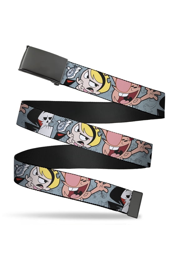 Adjustable Belt, Clamp Buckle, Cut-to-Fit, The Grim Adventures of Billy and Mandy Group Pose Gray