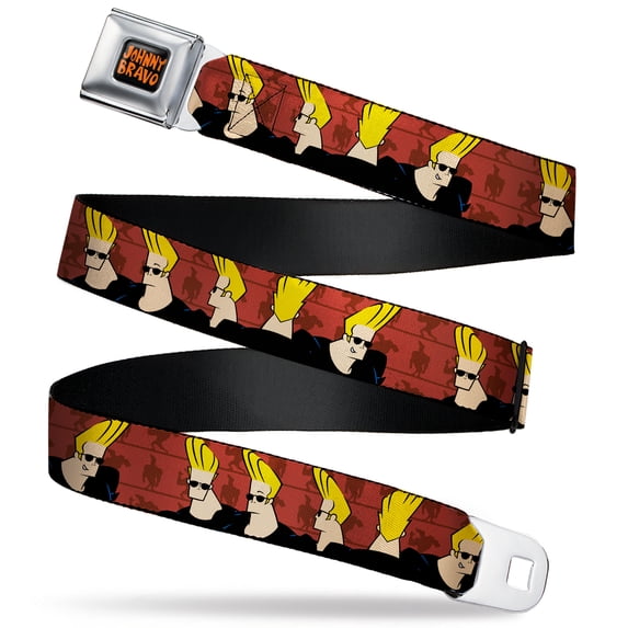 Cartoon Network Belt, Seatbelt Buckle Belt, Johnny Bravo Pose Turns Browns, Youth 22 to 32 Inches