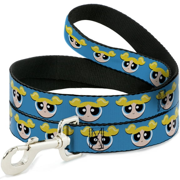 Warner Bros. Animation Pet Leash, Dog Leash, The Powerpuff Girls Bubbles Face Close Up Blue, 4 Feet Long 1.0 Inch Wide