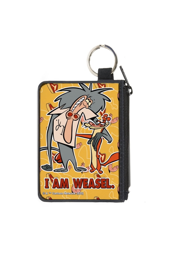 Warner Bros. Animation Wallet, Coin Purse, I Am Weasel IR Baboon Pose and Title Logo Yellows, Canvas