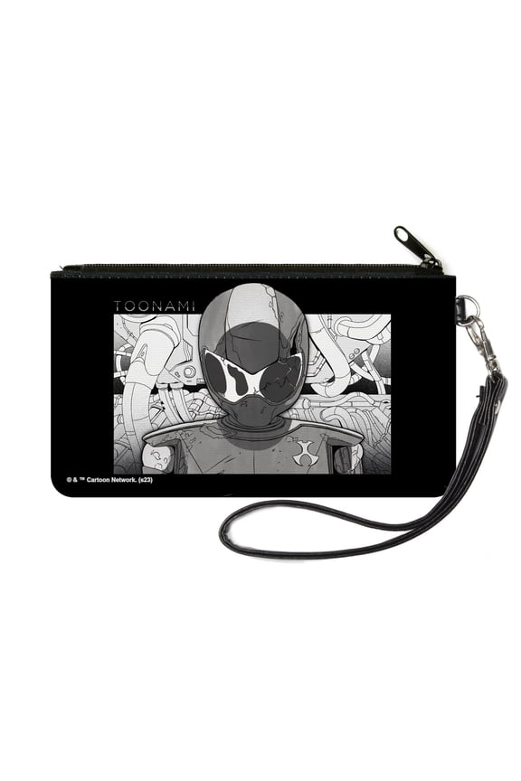 Warner Bros. Animation Wallet, Zip Pouch, Toonami Robot Tom Sketch Pose Black Grays, Canvas