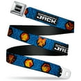 thumbnail image 1 of Cartoon NetworkBelt, Seatbelt Buckle Belt, Samurai Jack Title Logo and Icons with Swirl Blues, Youth 22 to 32 Inches, 1 of 9