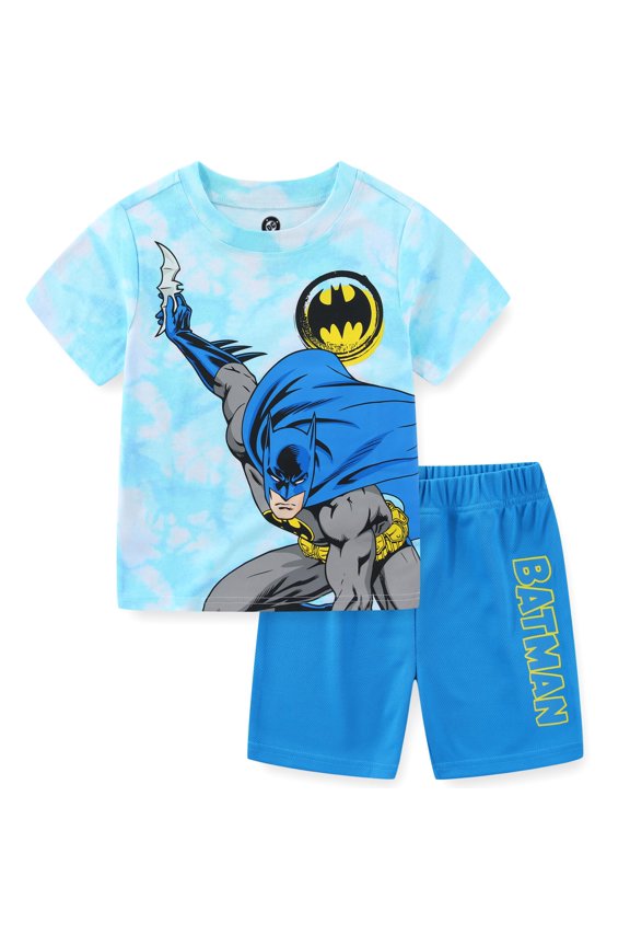 Batman Short Sleeve T-Shirt and Mesh Short Set (Boys), 2 Piece Set, Sizes 3T-8