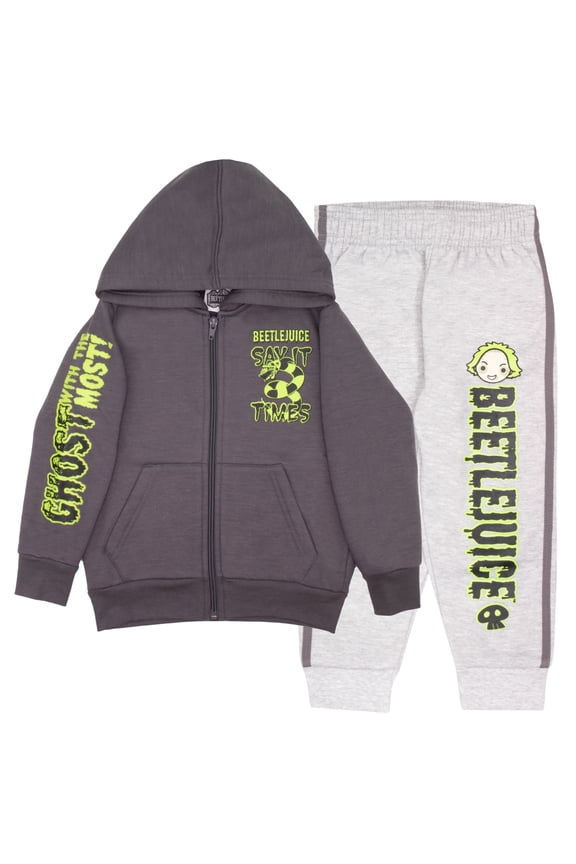 Warner Bros Beetlejuice Boys Matching Sets Pullover Hoodie and Pants Fleece Set for Boys 2 Piece Bundle with Graphic Print (Size 4-12)