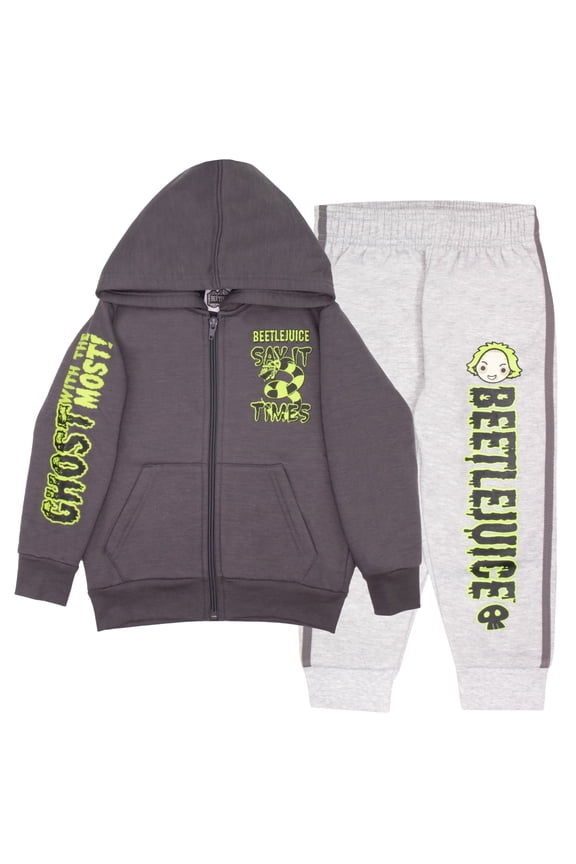 Warner Bros Beetlejuice Boys Matching Sets Pullover Hoodie and Pants Fleece Set for Boys 2 Piece Bundle with Graphic Print (Size 4-12)