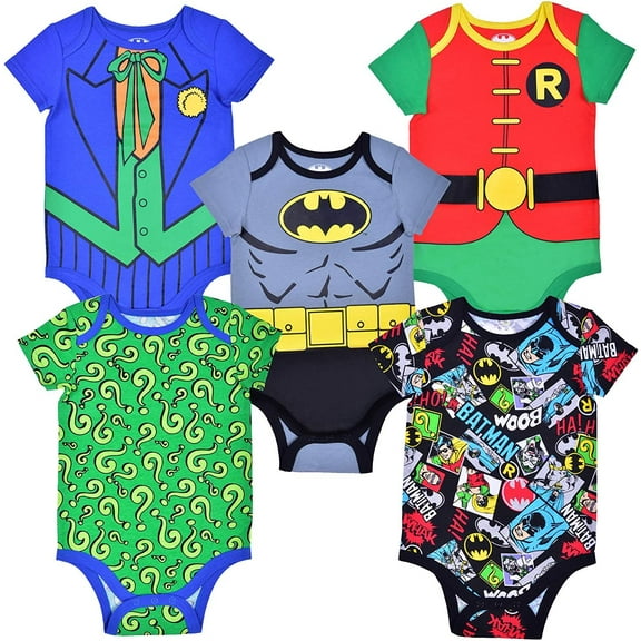 Warner Bros Boy's 5-Pack Batman, Robin, Joker and Riddler Character Creepers