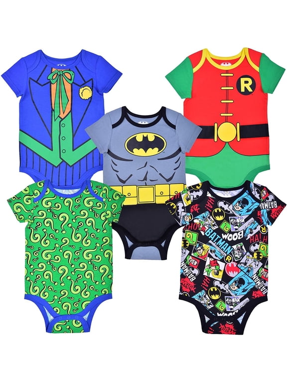 Warner Bros Boy's 5-Pack Batman, Robin, Joker and Riddler Character Creepers