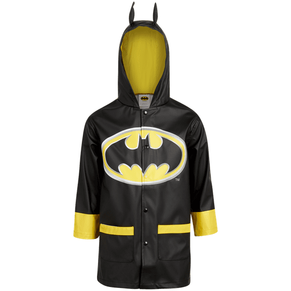 Warner Bros. Boys' Batman Jacket - Waterproof Raincoat Slicker Shell (Size: 4-7)