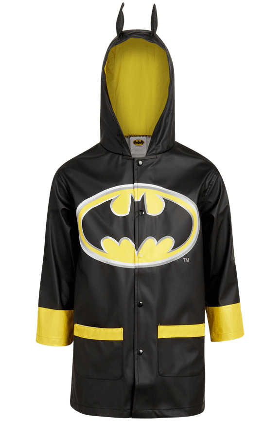 Boys' Batman Jacket - Waterproof Raincoat Slicker Shell (Size: 4-7)