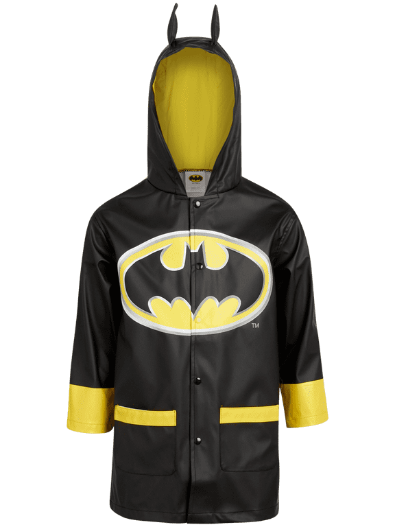 Boys' Batman Jacket - Waterproof Raincoat Slicker Shell (Size: 4-7)