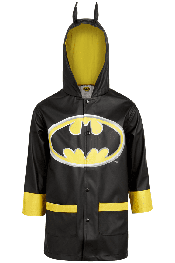 Boys' Batman Jacket - Waterproof Raincoat Slicker Shell (Size: 4-7)