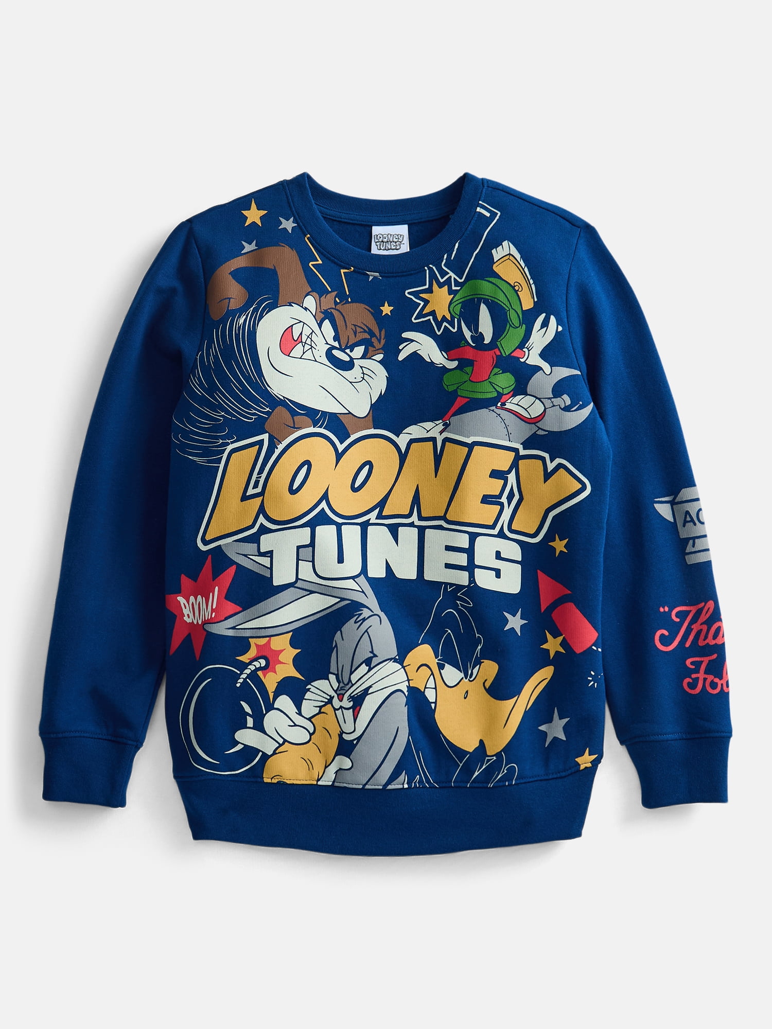 Warner Bros Looney Tunes Boys Graphic Fleece Sweatshirt, Sizes XS 4/5-XL 14/16